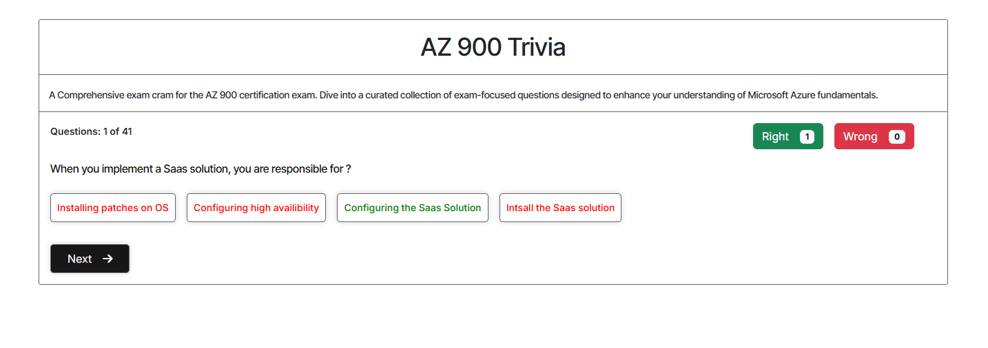 AZ 900 Trivia screenshot 1